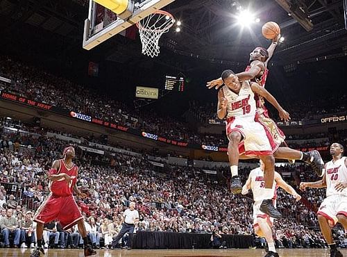 LeBron James Dunking on Damon Jones