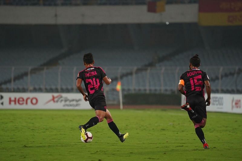 Thoiba (left) in action against East Bengal