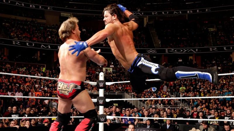 Chris Jericho and AJ Styles at the 2016 Royal Rumble