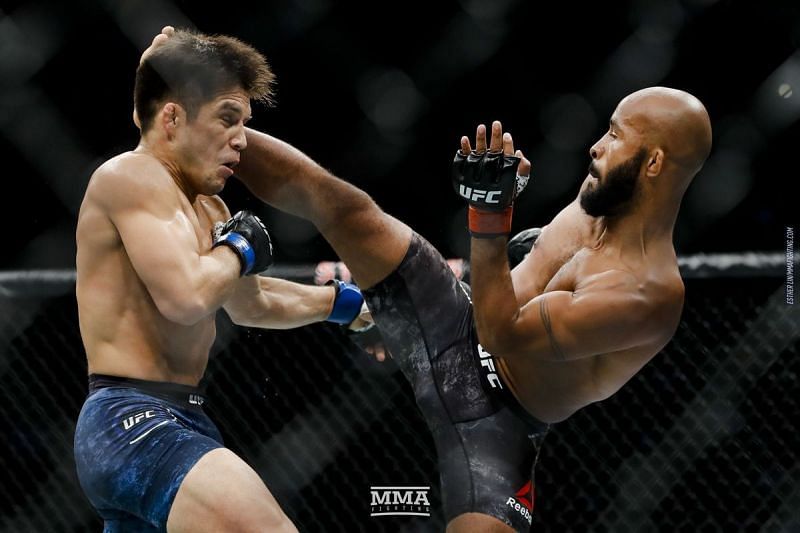 Demetrious Johnson during his last and final fight for the UFC at the UFC 227 event!