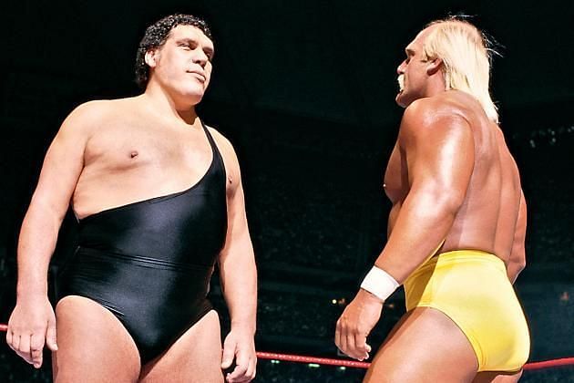 Andre the Giant locking his eyes on Hogan!