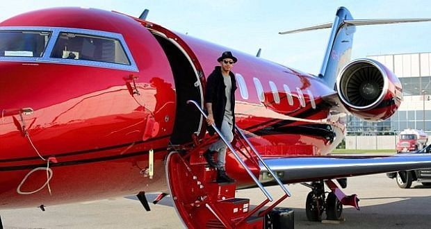 Hamilton with his private jet - The Bombardier Challenger 605