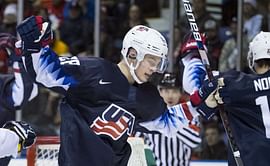Farabee has natural hat trick, US beats Kazakhstan 8-2