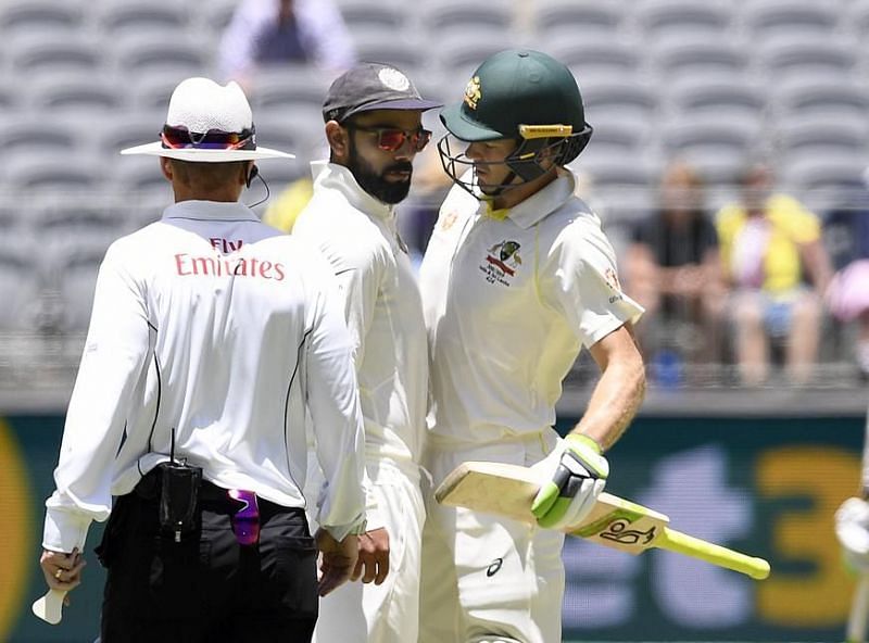 Virat Kohli and Tim Paine got physical during the 2nd Test match at Perth