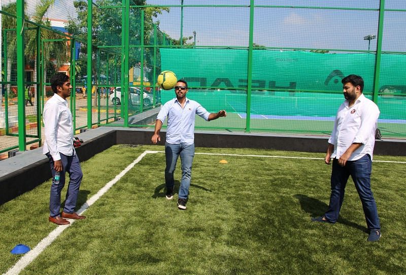(From Right to Left) Director Tiki Taka, Prahlad Meyyappan; Director HotFut Sports, Pavit Singh; and CEO South United Football Club, Pranav Trehan