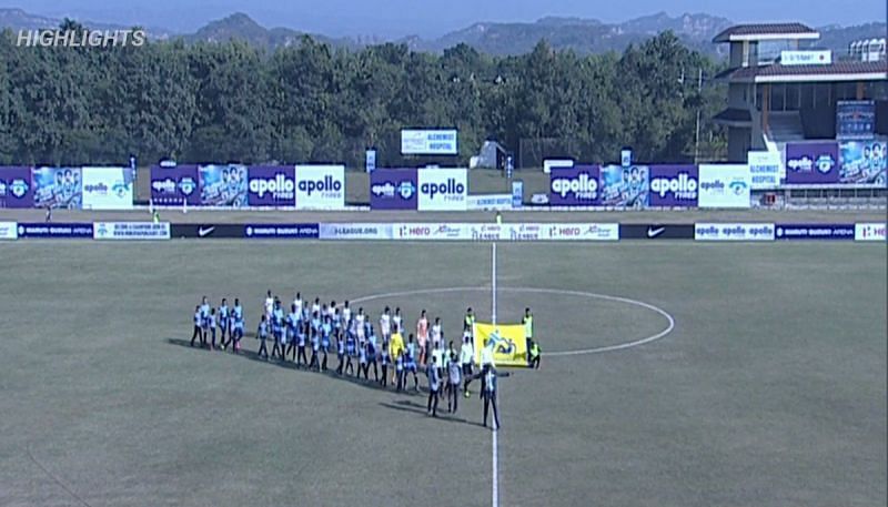 The poor quality of visuals for the match between Minerva Punjab and Chennai City.