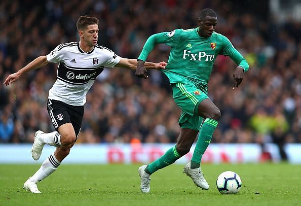 Abdoulaye Doucour&Atilde;&copy; in action against Fulham FC.