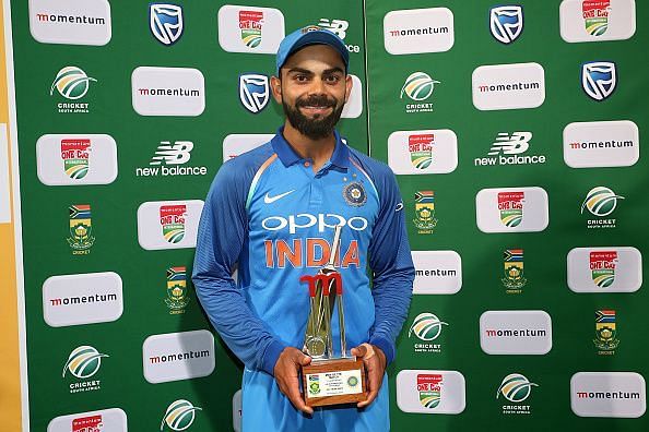 Virat Kohli's ODI rankings at the end of each calendar year
