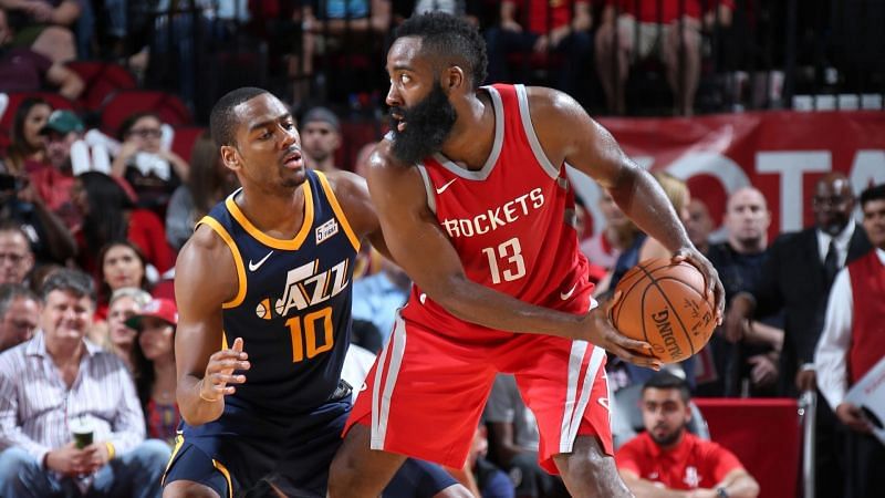 James Harden exploded for 56 points against the Utah Jazz at the Toyota Center in Houston. Credit: NBA