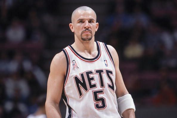 This is a close up of point guard Jason Kidd.