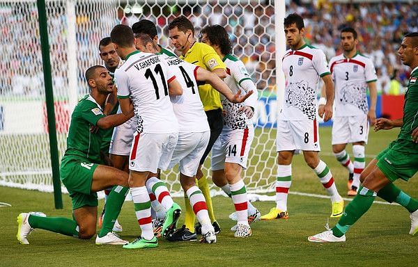 A still from a match between Iraq and Iran