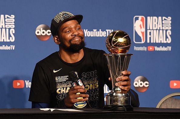 Kevin Durant took home his second Bill Russell Finals MVP trophy