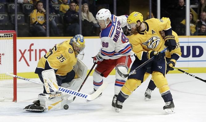 Fast scores twice, Rangers beat Predators 4-3