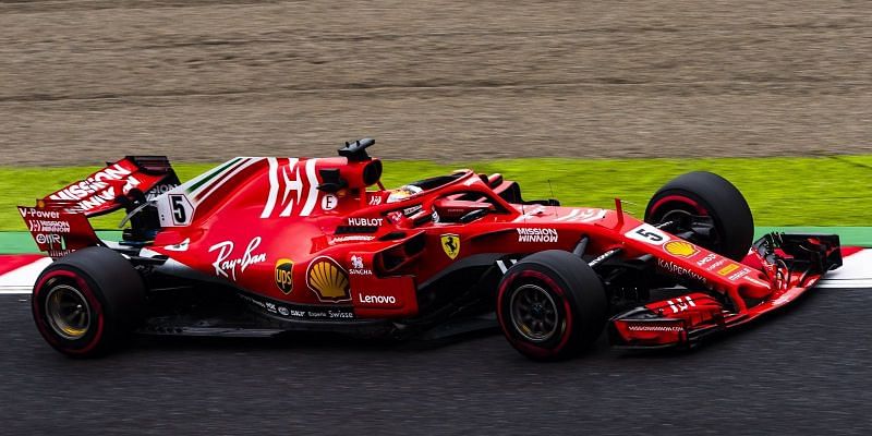 Sebastian Vettel&#039;s Ferrari sporting the Mission Winnow livery