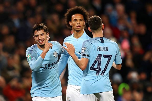 Brahim Diaz, Leroy Sane and Phil Foden