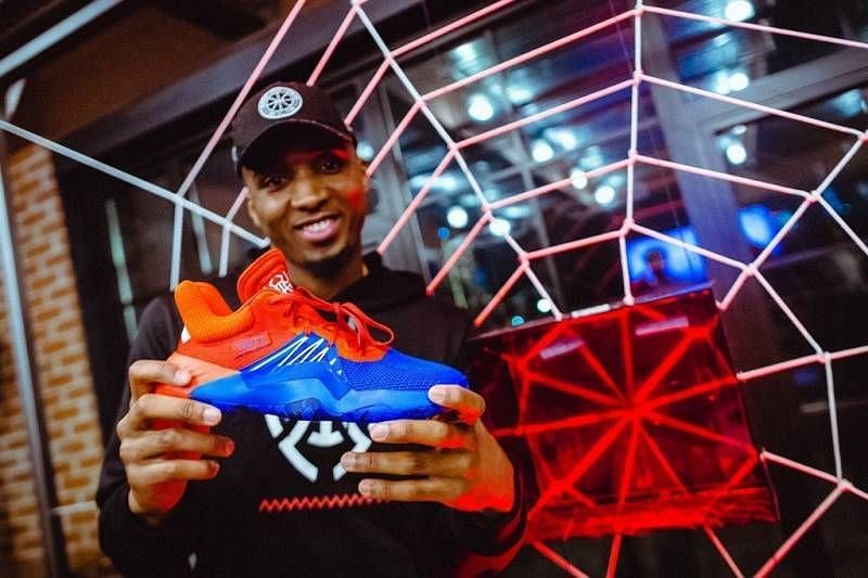 Donovan Mitchell during unveiling of his debut signature shoe