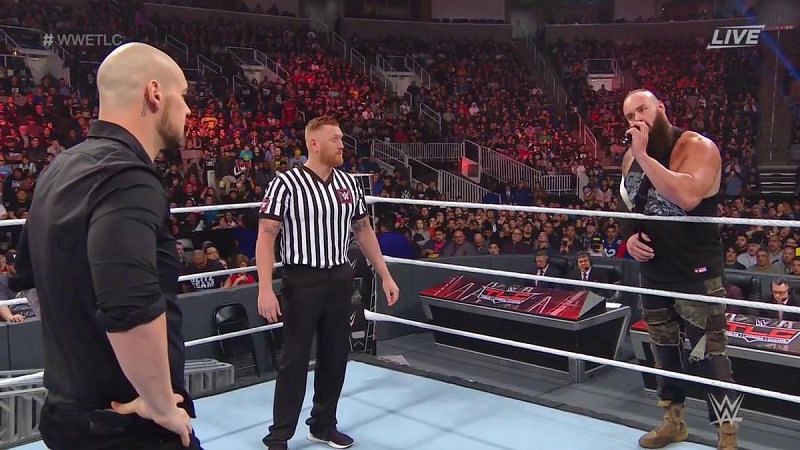 Braun Strowman confronts Baron Corbin at TLC