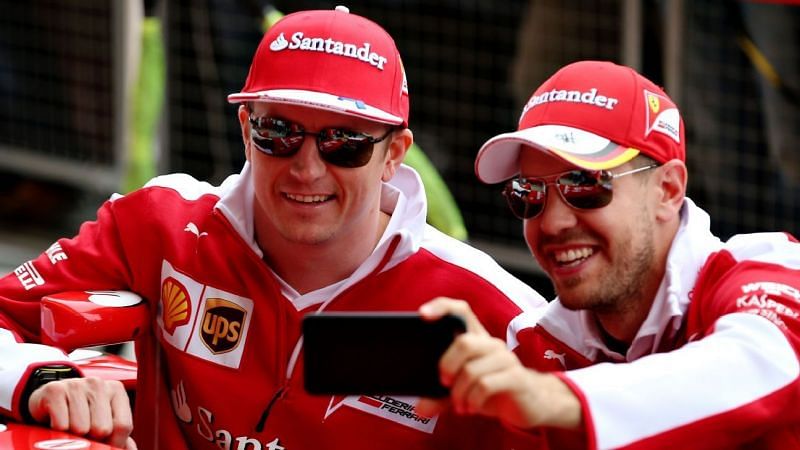 Kimi Raikkonen and Sebastian Vettel who drove for Ferrari together from 2015-18