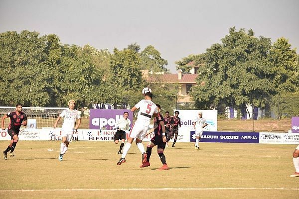 Players in action during the match between Mohun Bagan and Minerva Punjab FC