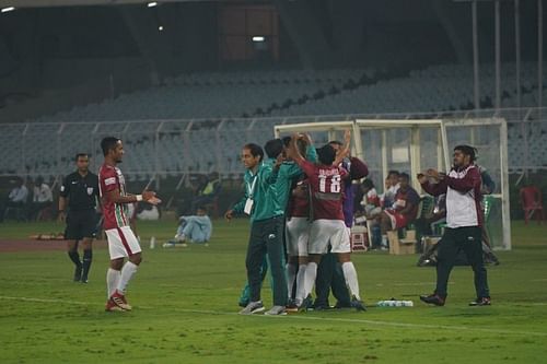 Mohun Bagan players celebrating