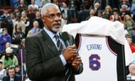 Julius Irving's number 6 jersey retired by the Philadelphia 76ers