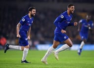 Loftus-Cheek celebrating his goal against Wolves on Wednesday - he now has six (all comps) since October