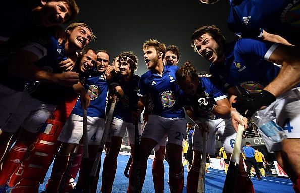 The jubilant French after making it to the World Cup quarterfinal