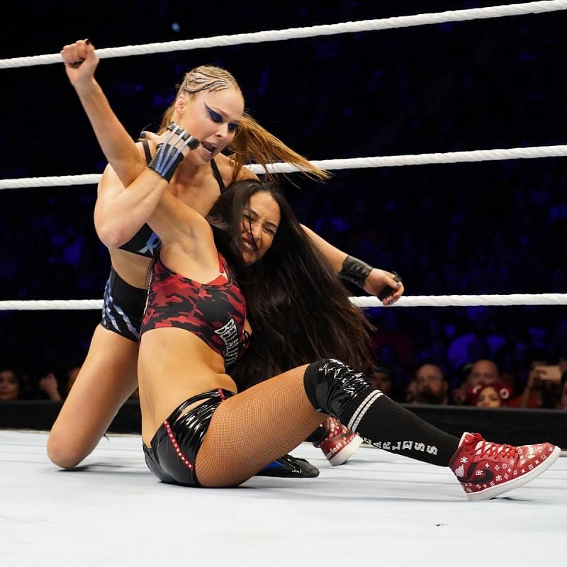 Rousey would be in the unusual position of being the more experienced pro wrestler in this situation.