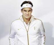 Roger Federer in a military style jacket 