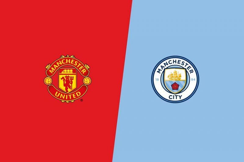 The crests of Manchester United and Manchester City