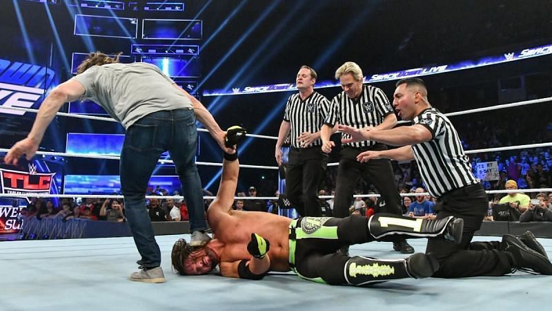Daniel Bryan attacking AJ Styles