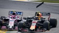 Esteban Ocon and Max Verstappen collide at Interlagos