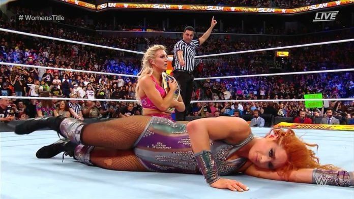 Charlotte swooped in and won the Smackdown Title at Summerslam.