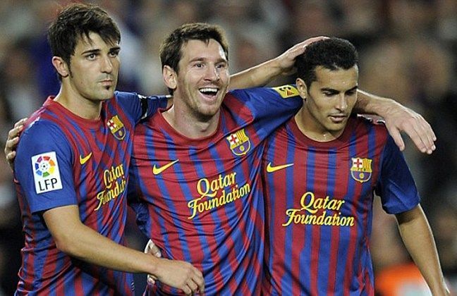 Villa, Messi, and Pedro