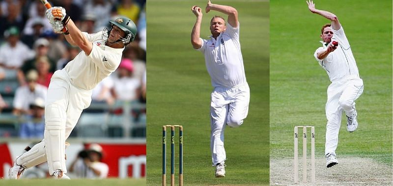 The attacking trio: Gilchrist, Flintoff and Pollock
