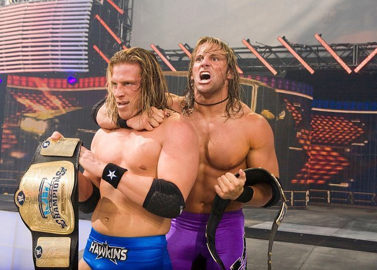 Hawkins &amp; Ryder back when they won their first ever WWE Tag Team Championship gold.