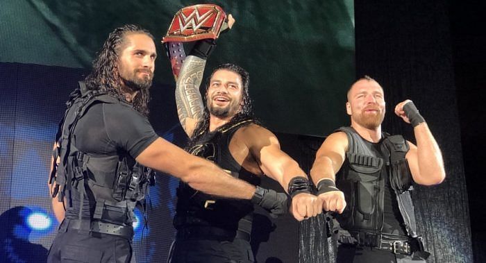 The Shield posing at one of the WWE Live Events