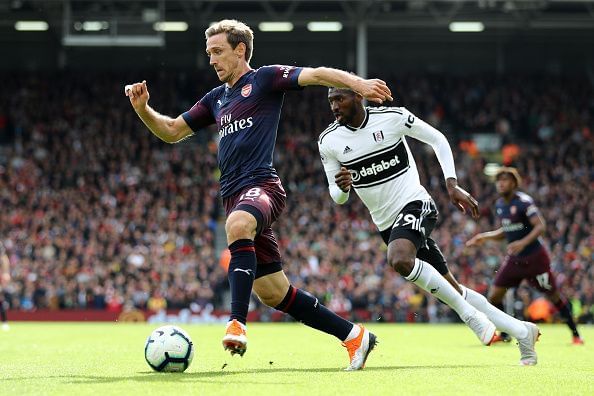 Nacho Monreal up against Fulham