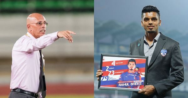 Coach Stephen Constantine (left) has left Rahul Bheke out of the Indian national team probables