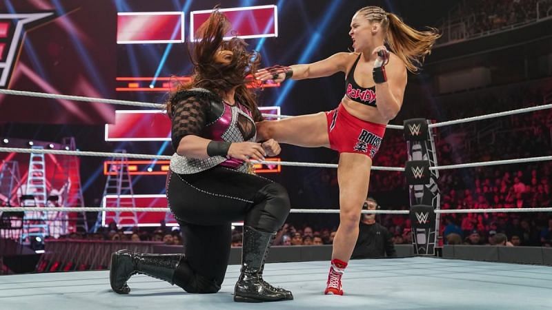 Rousey striking down Nia Jax!