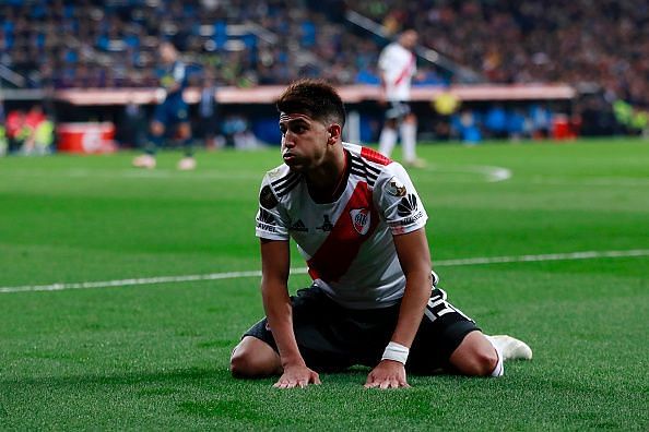 Palacios during the Copa Libertadores Final at the Bernebeau