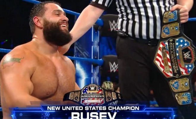 Rusev won the US Title from Shinsuke Nakamura on Triple Rusev Day - his Birthday, Christmas Day and Rusev Day.