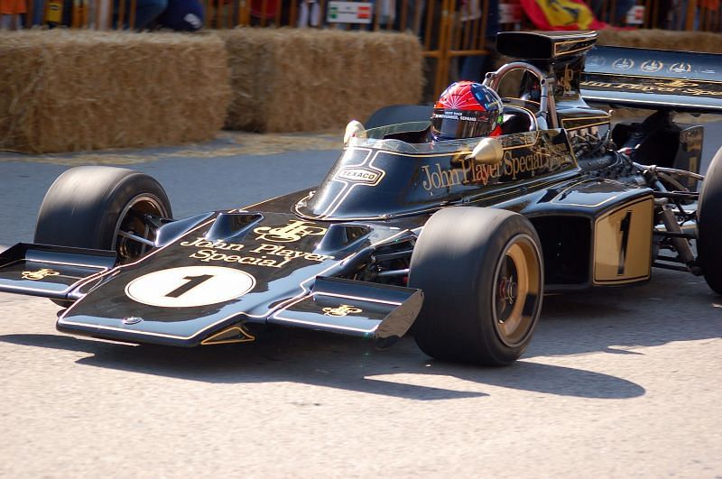 Emerson Fittipaldi in a Lotus car