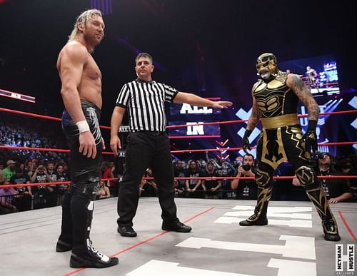 NJPW Superstar Kenny Omega faces off against Lucha Underground and Impact's Pentagon Jr. at All In.