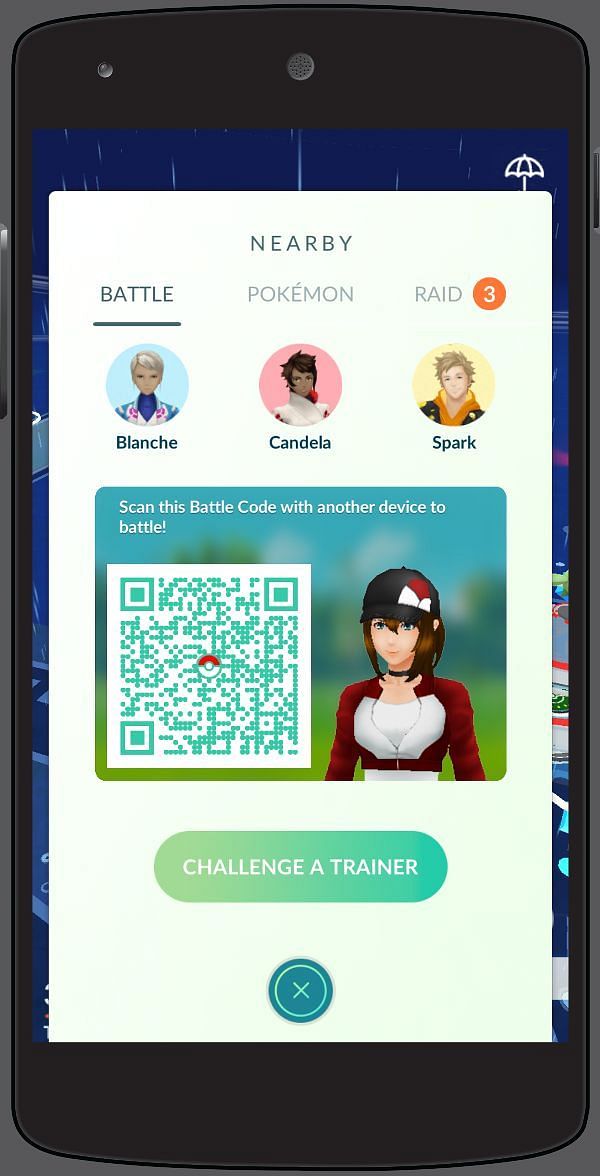 Scan QR Code to Battle a Trainer