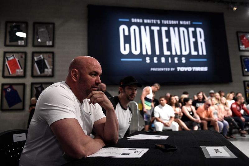 Dana White looks on closely during the proceedings of an episode of the &#039;Dana White&#039;s Tuesday Night Contender Series&#039;