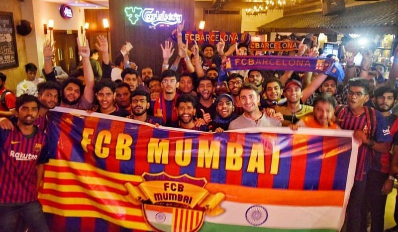 FCB Mumbai supporters during the El Clasico