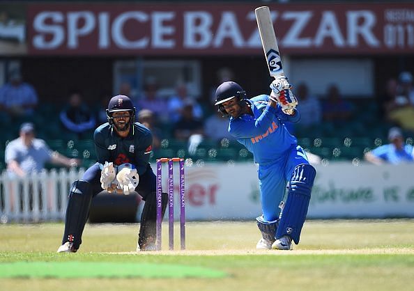Mayank Agarwal in action for India A against England Lions