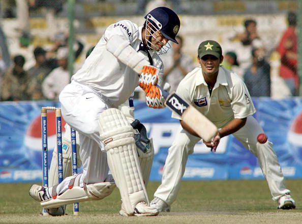 This picture might be from 12 years ago, but Pathan still seems to be as handy with the bat