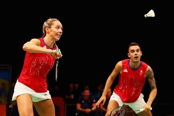 Chris Adcock with Gaby Adcock (left) at the 2016 Olympics